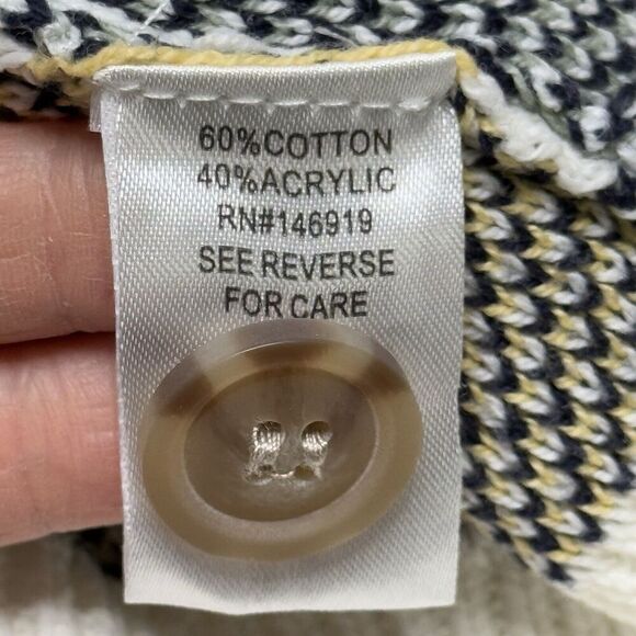 Freshman 1996 Plaid Argyle Multi Colorblock Cardigan Size XL (16) Button Preppy - Picture 6 of 8